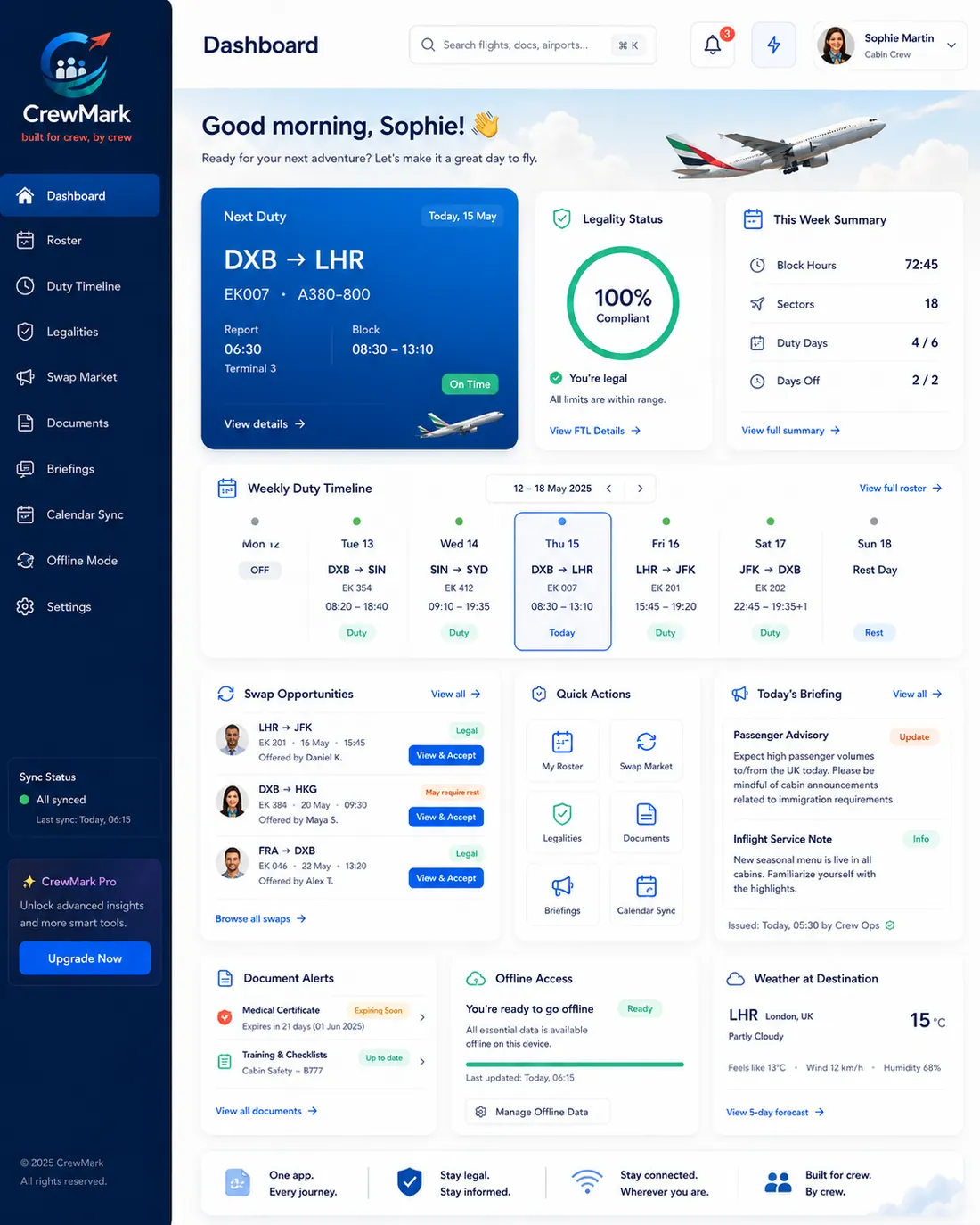 CrewMark website UI mockup