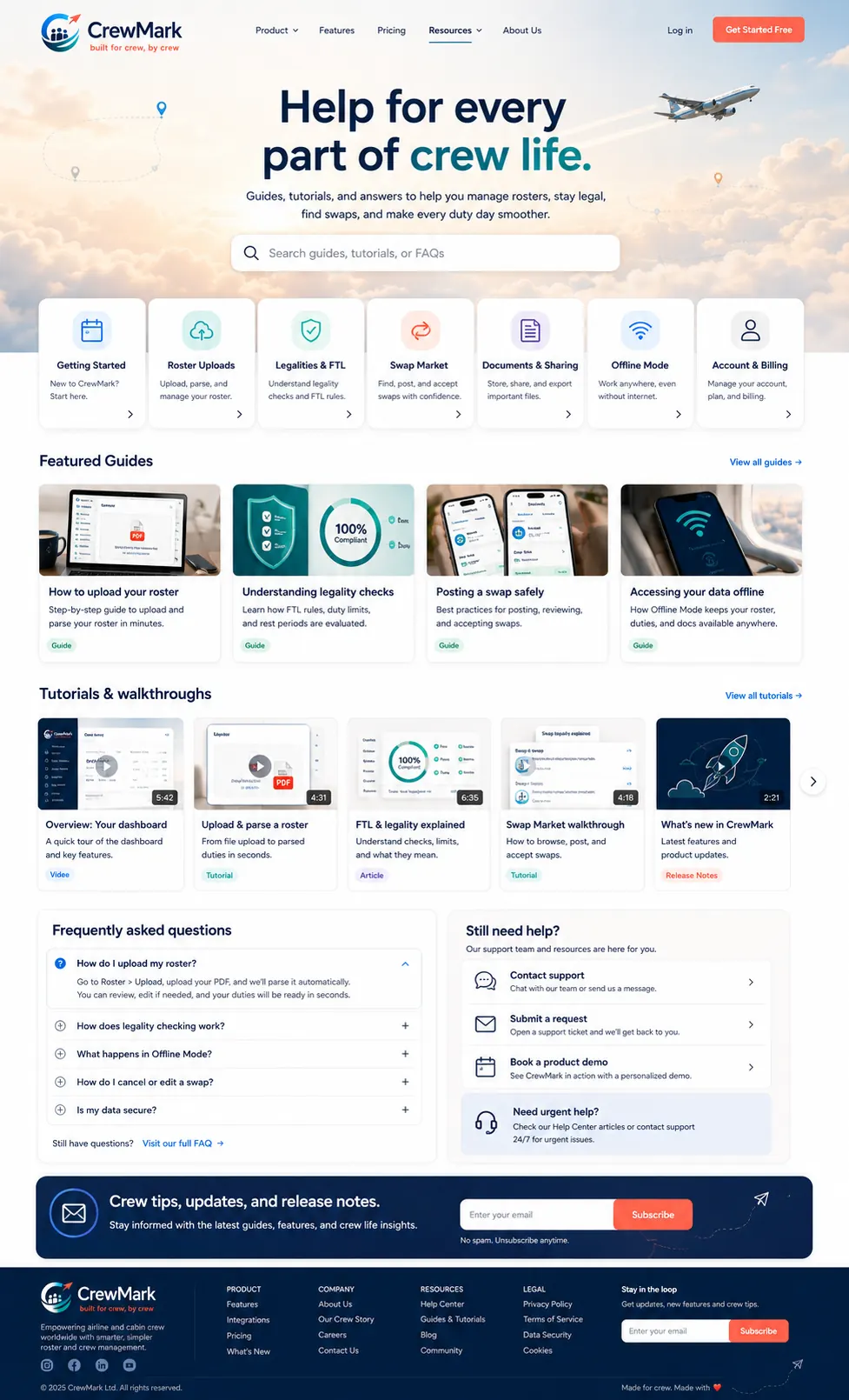 Resources page mockup